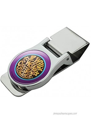 Willy Wonka and the Chocolate Factory Logo Satin Chrome Plated Metal Money Clip