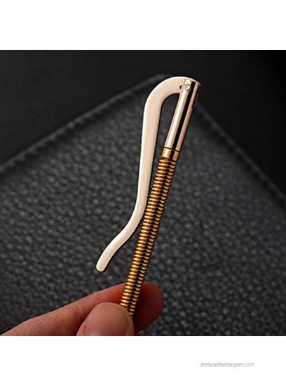 WUTA Spring Money Clip Bar Brass+Stainless Steel Bar Slim Leather Wallet Craft Supplie Open Coil Cash Holder Clamp,SilverPack of 2