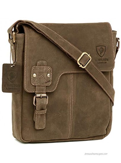 100% Pure Genuine Real Vintage Hunter Leather Handmade Mens Women Leather Flapover Everyday Crossover Shoulder Work iPad Messenger Bag Distressed Light Brown
