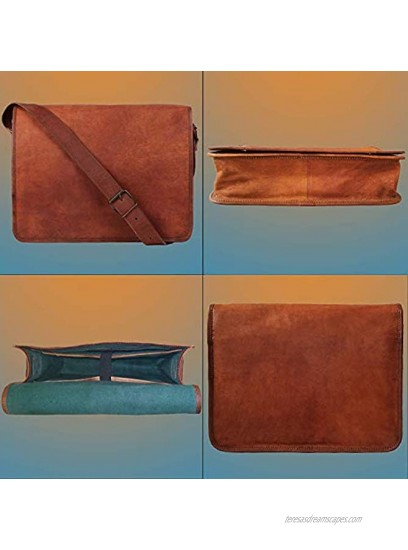 ALASKA EXPORTS 16&18 inch Vintage Crossbody Genuine Leather Laptop Messenger Bag 16inch
