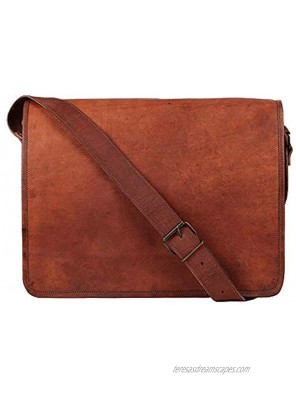 ALASKA EXPORTS 16&18 inch Vintage Crossbody Genuine Leather Laptop Messenger Bag 16"inch