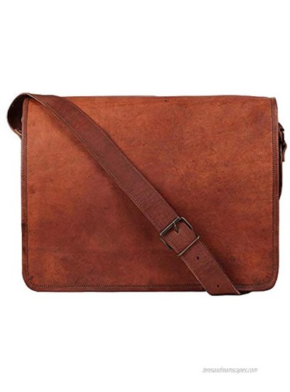 ALASKA EXPORTS 16&18 inch Vintage Crossbody Genuine Leather Laptop Messenger Bag 16inch