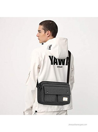 BAIGIO Canvas Crossbody Messenger Bag for Men Small Casual Satchel Shoulder Bag for Work School Daily Use