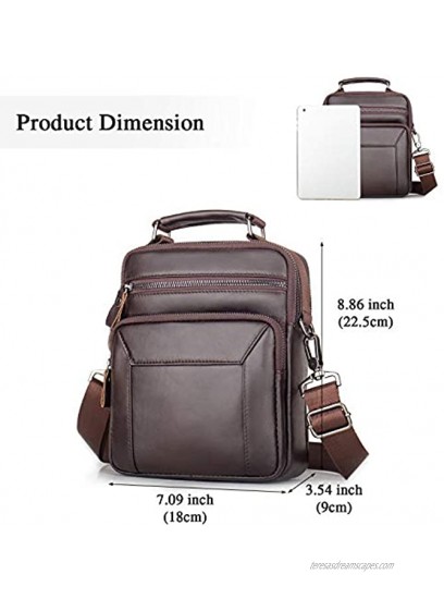 BAIGIO Leather Shoulder Messenger Bag for Men Handbag Crossbody Satchel Side Bag for Work Commuter Business Travel School