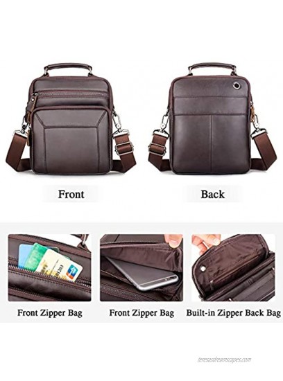 BAIGIO Leather Shoulder Messenger Bag for Men Handbag Crossbody Satchel Side Bag for Work Commuter Business Travel School