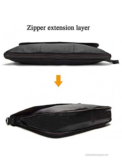 BAIGIO Men's Genuine Leather Laptop Briefcase Handmade Computer Handbag Business Messenger Bag Shoulder Satchel