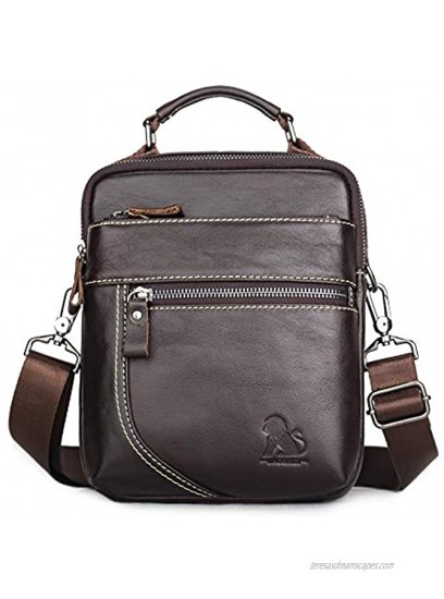 BAIGIO Men's Leather Shoulder Bag Small iPad Case Crossbody Messenger Bag for Travel Business School
