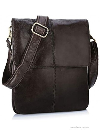 BAIGIO Vintage Leather Shoulder Messenger Bag for Men Adjustable Crossbody Satchel Handbag for Work School Business Travel