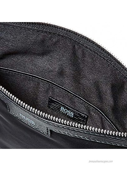 BOSS Men's Meridian single zip shoulder bag black