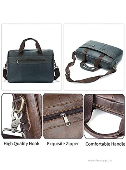 FANDARE Leather Briefcase Shoulder Bag Waterproof Messenger Bag Men Crossbody Bag Handbag fit 12.9 inch Laptop Business Satchel Bag for Travel School College Commute Bookbag Large
