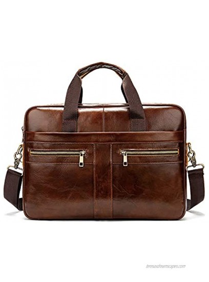FANDARE Leather Briefcase Shoulder Bag Waterproof Messenger Bag Men Crossbody Bag Handbag fit 12.9 inch Laptop Business Satchel Bag for Travel School College Commute Bookbag Large