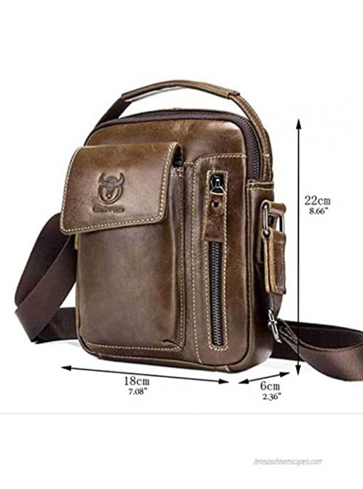 Hebetag Leather Shoulder Bag Handbag for Men Women Everyday Use Casual Business Briefcase Cross Body Messenger Pack Tote Handbags Brown