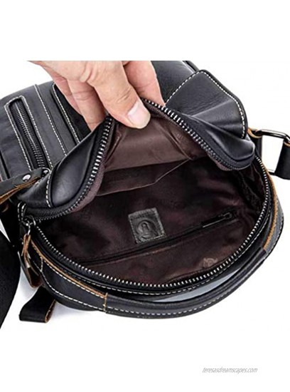 Hebetag Leather Shoulder Bag Handbag for Men Women Everyday Use Casual Business Briefcase Cross Body Messenger Pack Tote Handbags Brown