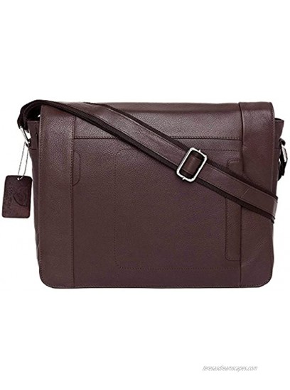 J WILSON London Designer Genuine Real Leather 14 Laptop Handmade Unisex Crossover Shoulder Messenger Briefcase Bag Satchel
