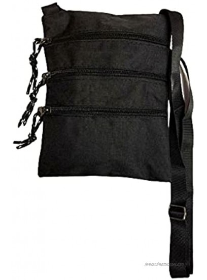 Men's Ladies Shoulder Crossbody Work Waterproof Utility Multi Pockets Bag Black