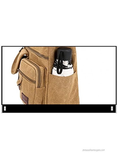 Mungowu Multi-Pocket Canvas Men's Shoulder Bag Fashion Large Capacity Tool Bag Casual Men's Shoulder Messenger Bag Light Green