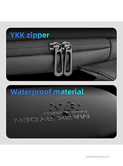 Muzee Mark Ryden Waterproof Mens Sling Bag with USB Charging Port，Lightweight Travel Shoulder Bag Fit for 7.9 Ipad
