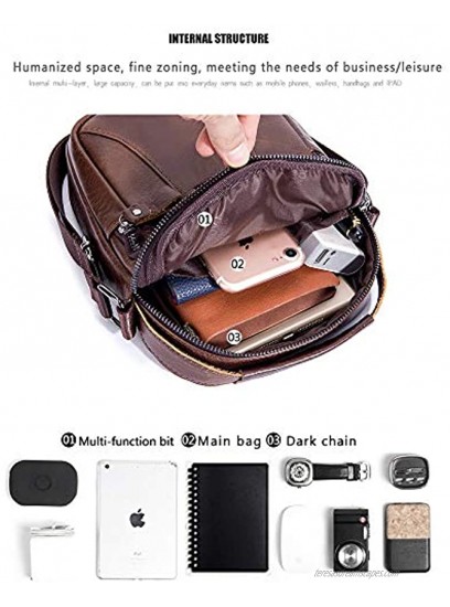 NIYUTA Men's Shoulder Casual Business First layer cowhide Motion Cross-Body Bags handbag UK1008
