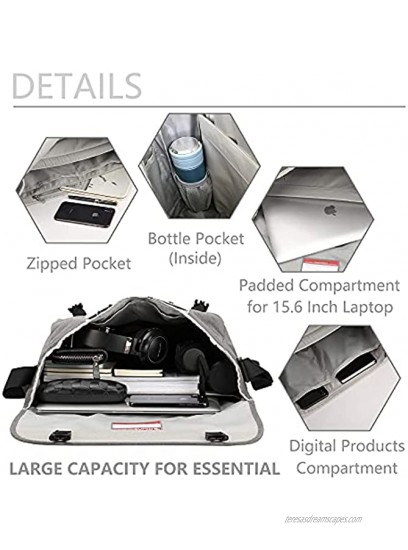 OIWAS Messenger Bags for Men Waterproof Mens Satchel Shoulder Bag Fits up to 15.6 Inch Laptop for School,Travel,Work Gray