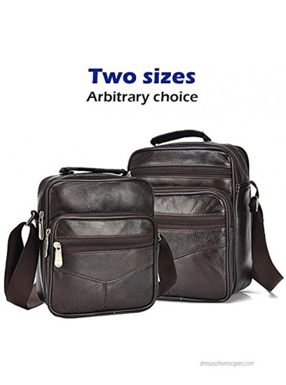 SPAHER Mens Real Leather Shoulder Bag Vintage Crossbody Bag Travel Organiser Sling Satchel Side Bag for Business College and Daily Use