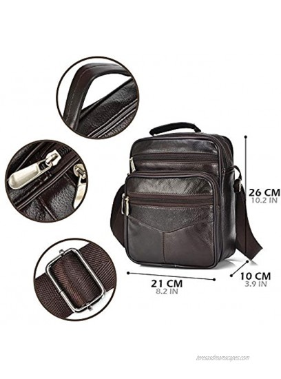 SPAHER Mens Real Leather Shoulder Bag Vintage Crossbody Bag Travel Organiser Sling Satchel Side Bag for Business College and Daily Use