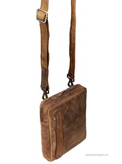 STILORD 'John' Small Men's Leather Shoulder Bag Vintage Cross Body Cross Over for 8.4 Inch Tablet Handbag in Genuine Leather