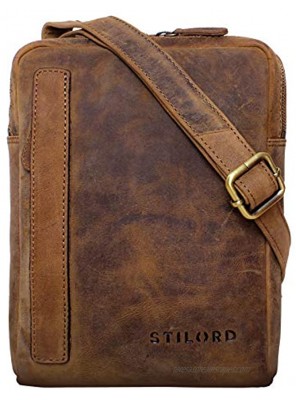 STILORD 'John' Small Men's Leather Shoulder Bag Vintage Cross Body Cross Over for 8.4 Inch Tablet Handbag in Genuine Leather
