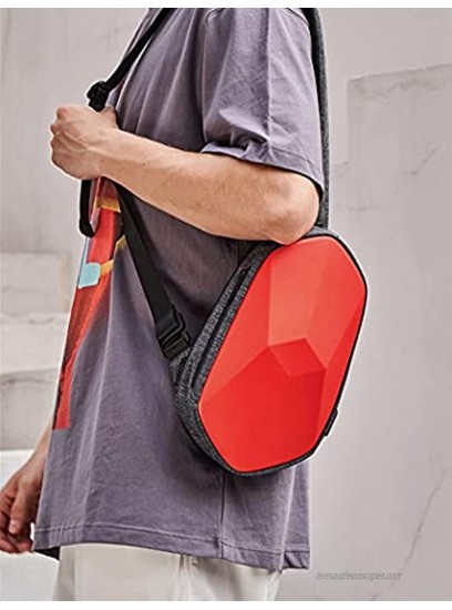 TAJEZZO Sling Bag Corssbody Backpack Shoulder Bag Leather Waterproof Lightweight Chest Bag with USB Charging Port Shockproof Anti-theft Design for Men Women
