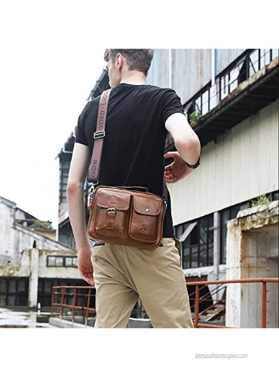 UBAYMAX Men’s Leather Messenger Satchel Bag Small Shoulder Crossbody Side Bag for Men Vintage Handmade Genuine Leather Male Commuter Work Bag Business Briefcase