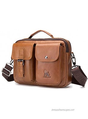 UBAYMAX Men’s Leather Messenger Satchel Bag Small Shoulder Crossbody Side Bag for Men Vintage Handmade Genuine Leather Male Commuter Work Bag Business Briefcase