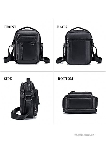 UBORSE Men’s Shoulder Bag Casual Leather Messenger Bag Vintage Crossbody Pack Handbag for Business Travel Hiking Daily Use