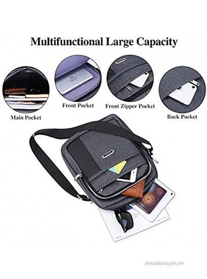 UBORSE Men's Shoulder Bag Small Canvas Messenger Bag Waterproof Crossbody Satchel Bag for Business Commuter Work School Travel