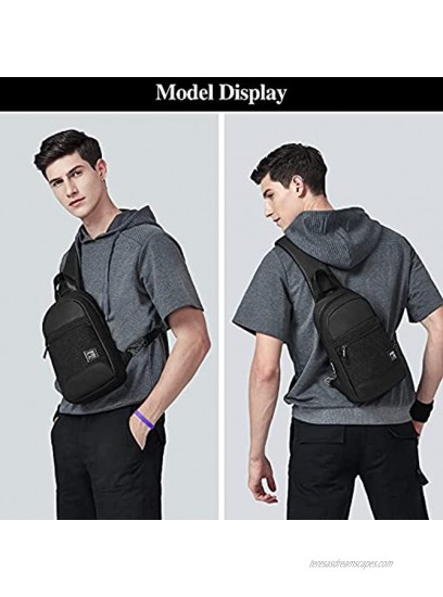 UBORSE Sling Bag Chest Bag for Men Water-resistant Casual Crossbody Shoulder Bag Anti-theft Daypack for Business Work Commuter School