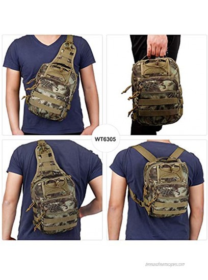 Wind Took Shoulder Bags Crossbody Bag Tactical Sling Backpack Chest Bag Multipurpose Daypack for Hiking Cycling Camping 20 x 13 x 25 cm
