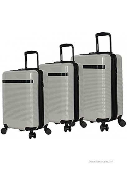 BCBGMAXAZRIA Designer Luggage Expandable 3 Piece Hardside Lightweight Spinner Suitcase Set Travel Set includes 20 Inch Carry On 24 inch and 28 Inch Checked Suitcases Stone Victoria