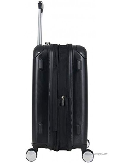 Ben Sherman Norwich Luggage Collection Lightweight Hardside Pet Expandable 8-Wheel Spinner Travel Suitcase Bag Midnight Black 2-Piece Set 20 24
