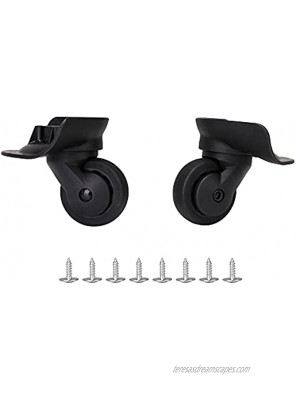 Black Luggage Suitcase Weels Suitcase Caster Wheels Replacement Set of 2 W187 3.26x4.09x2.04Inch