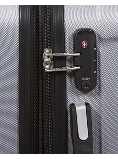 Dejuno Atlas 3-piece Hardside Spinner Tsa Combination Lock Luggage Set-Silver One Size
