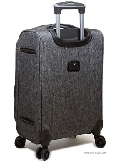 Dejuno Aurora New Generation Lightweight Denim 3-Piece Spinner Luggage Set Black