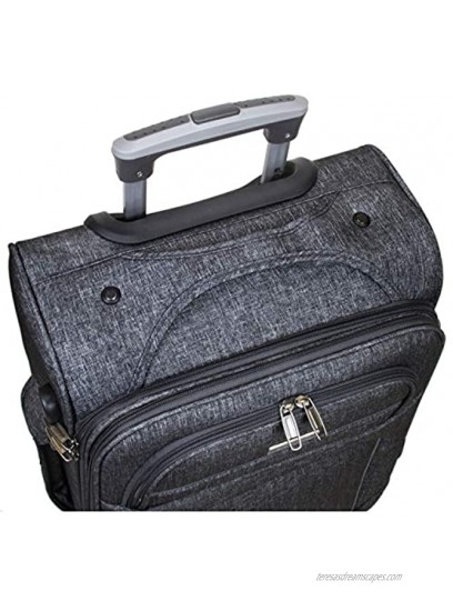 Dejuno Aurora New Generation Lightweight Denim 3-Piece Spinner Luggage Set Black