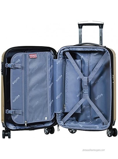 Dejuno Contour 3-Piece Hardside Spinner Luggage Set with TSA Lock Champagne One Size