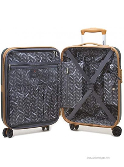 Dejuno Garland Hardside 3-Piece Spinner Luggage Set With USB Port Black