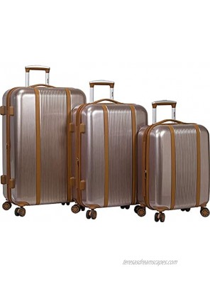 Dejuno Monroe 3-Piece Hardside Spinner TSA Combination Lock Luggage Set Rose Gold One Size