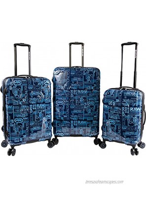 Ecko Unltd. Men's Garrison 3 Piece Expandable Hardside Spinner Luggage Set Navy One Size
