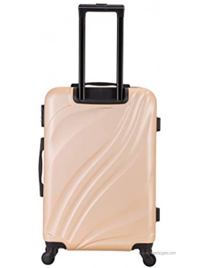 French World Set of 3 Hard and Solid Suitcases 50 cm 60 cm 70 cm Champagne