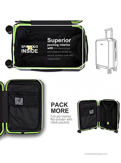 Hardside Luggage with Spinner Wheels Expandable Suitcase Set TSA Approved Carry On