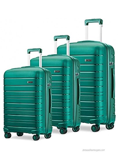 JOYWAY 3 Pcs Luggage Set Hardside Lightweight Spinner Suitcase with TSA Lock… blue