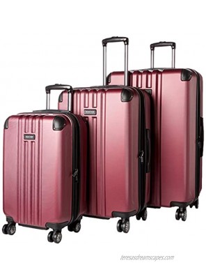 Kenneth Cole Reaction Reverb Hardside 8-Wheel 3-Piece Spinner Luggage Set: 20" Carry-on 25" 29" Raspberry