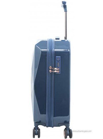 kensie Women's 3D Gemstone TSA Lock Hardside Spinner Luggage Midnight Blue 2 Piece Set 28 20