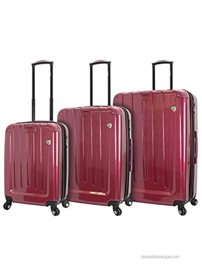 Mia Toro Como Hard Side Spinner Luggage 3pc Set Wine One Size